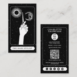 Cartão De Visita Logotipo Celestial Tarot Cabeça-de-cabeleireiro Pr
