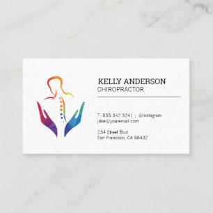 Cartão De Visita Logotipo Chiropractor   Cuidados de saúde holístic