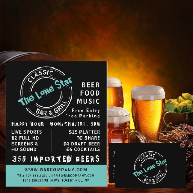 Cartão De Visita Logotipo clássico de Bar e grill, Pub/Brewery (Criador carregado)