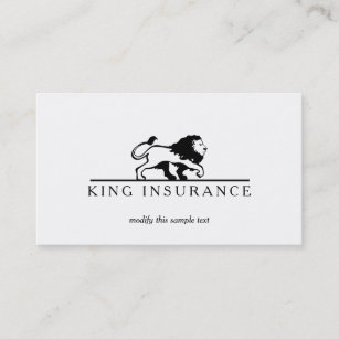 Cartão De Visita Logotipo clássico do leão preto e branco