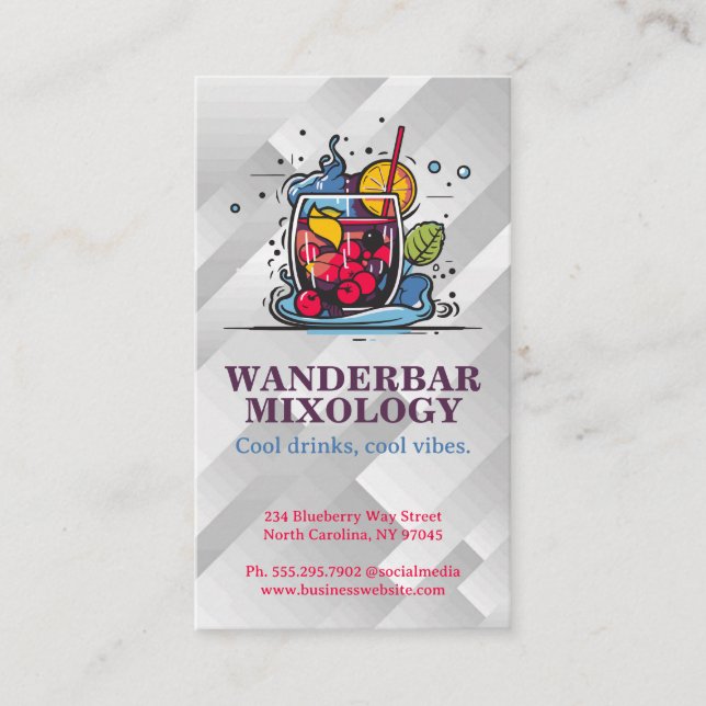 Cartão De Visita Logotipo Coctail | Restaurante e Bar (Frente)