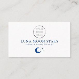 Cartão De Visita logotipo código qr Navy Lua Estrelas