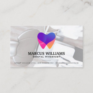 Cartão De Visita Logotipo Colorido dos Dentes   Escritório dentário