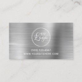 Cartão De Visita Logotipo com URL do site Silver Foil