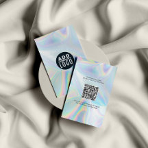 Logotipo comercial e código QR DIY holográfico