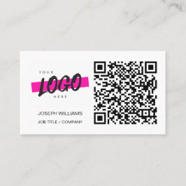 Cartão De Visita Logotipo comercial personalizado Código QR Branco 