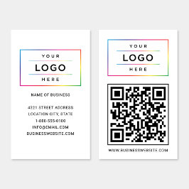 Cartão De Visita Logotipo comercial personalizado e código QR do si