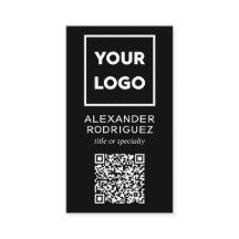 Logotipo comercial personalizado e código QR preto