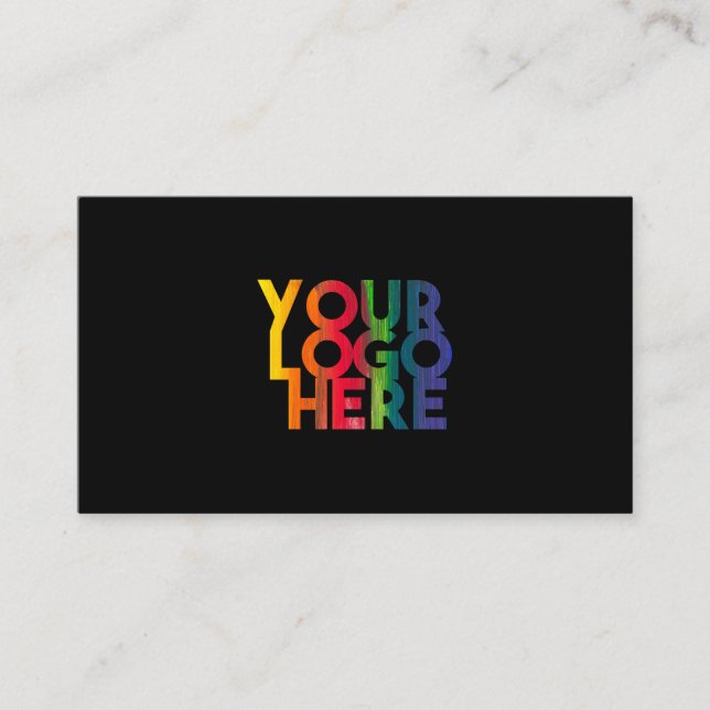 Cartão De Visita Logotipo comercial profissional simples preto (Frente)