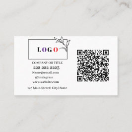 Cartão De Visita Logotipo comercial QR Código moderno profissional