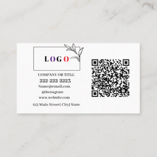 Cartão De Visita Logotipo comercial QR Código moderno profissional