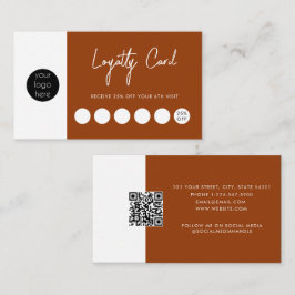 Cartão De Visita Logotipo comercial Terracotta Lealdade ao código Q