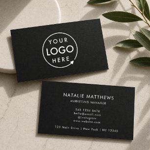 Cartão De Visita Logotipo corporativo   Black Minimalist Profession