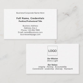 Cartão De Visita Logotipo corporativo da marca branca preto moderno