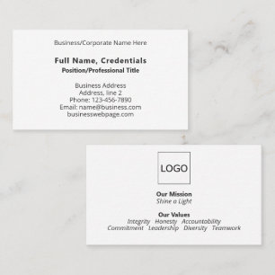 Cartão De Visita Logotipo corporativo da marca branca preto simples