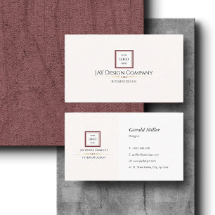 Cartão De Visita Logotipo corporativo de borda vermelha minimalista