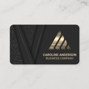 Cartão De Visita Logotipo Corporativo de Metal Dourado Elegante