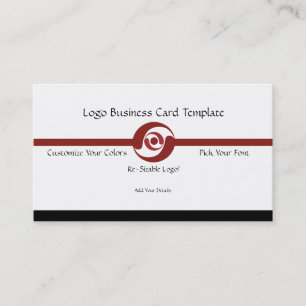 Cartão De Visita Logotipo corporativo - Logotipo vermelho simples