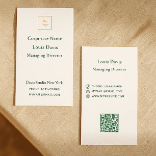 Cartão De Visita Logotipo corporativo moderno verde esmeralda marfi