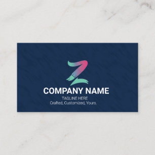 Cartão De Visita Logotipo Criativo com Gradiente Azul-Marinho Moder