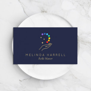 Cartão De Visita Logotipo cura Reiki da mão, terapia da massagem