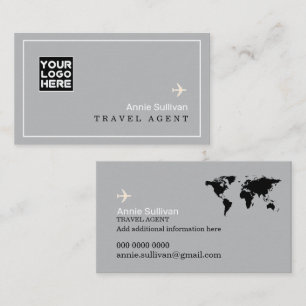 Cartão De Visita Logotipo da Agência de Viagens mapa do mundo