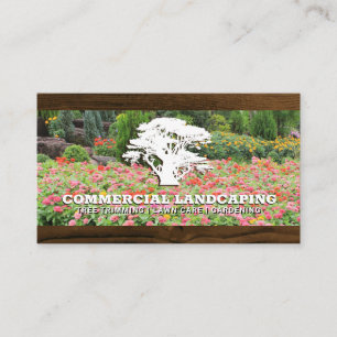 Cartão De Visita Logotipo da árvore   Madeira de jardim