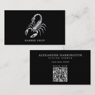 Cartão De Visita Logotipo da Barbearia Profissional Escorpião de Pr
