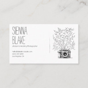 Cartão De Visita Logotipo da câmera botânica Fotógrafo Código QR