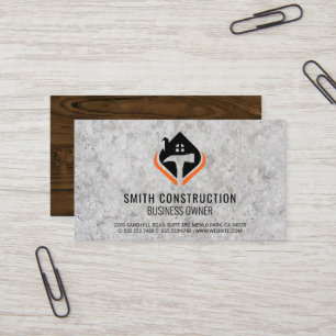 Cartão De Visita Logotipo da carpintaria Madeira de betão