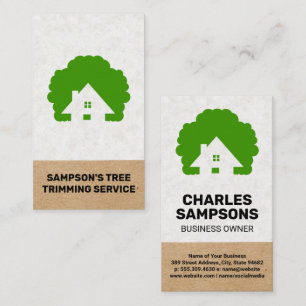 Cartão De Visita Logotipo da casa e da árvore Paisagem