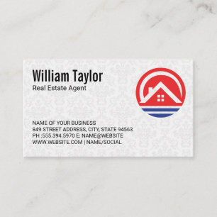 Cartão De Visita Logotipo da Casa Realator Design azul