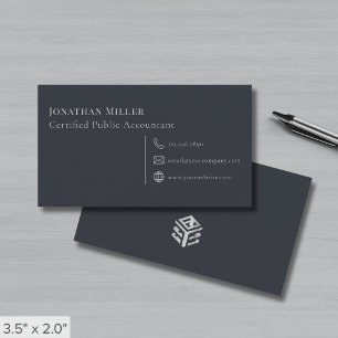 Cartão De Visita Logotipo da Cinza moderna
