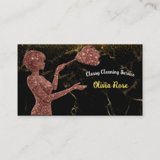 Cartão de Visita Logotipo da Classy Rose Cleaning