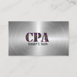 Cartão De Visita Logotipo da CPA Certified Public Account Silver