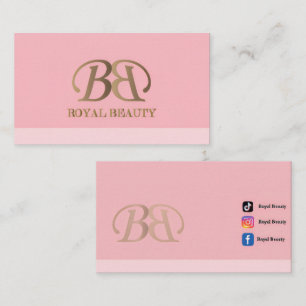 Cartão De Visita logotipo da Elegant Royal Beauty com sofisticação