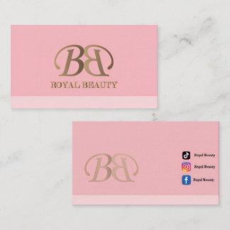 Cartão De Visita logotipo da Elegant Royal Beauty com sofisticação 