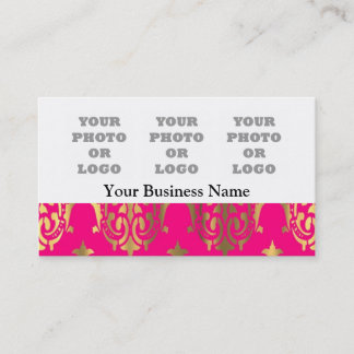 Cartão De Visita Logotipo da empresa, cor-de-rosa-claro e damascos