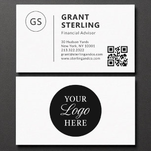 Cartão De Visita Logotipo da empresa do Código QR do Financial Advi