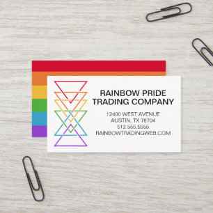 Cartão De Visita Logotipo da Empresa do Triângulo Arco-Íris Evento 