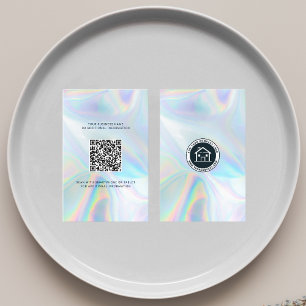 Cartão De Visita Logotipo da empresa e código QR DIY Notícias holog