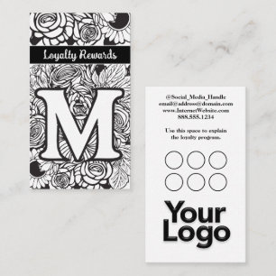 Cartão De Visita Logotipo da empresa preto e branco, monograma M Fl
