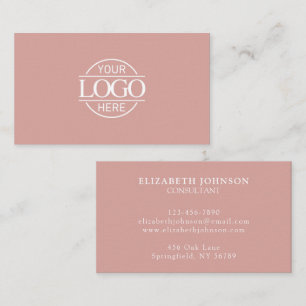 Cartão De Visita Logotipo da Empresa Rosa Poeirento Profissional Mo