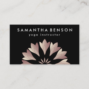 Cartão De Visita Logotipo da Flor Elegante Lotus Yoga
