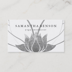 Cartão De Visita Logotipo da Flor Elegante Lotus Yoga