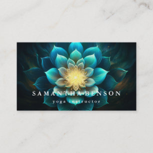 Cartão De Visita Logotipo da Flor Elegante Lotus Yoga