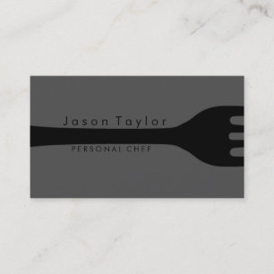 Cartão De Visita Logotipo da forja de cozinha do Chef Pessoal Preto
