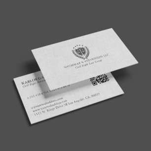 Cartão De Visita Logotipo da Justiça Linho Branco