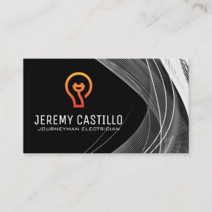 Cartão De Visita Logotipo da lâmpada do plugue elétrico   Abstrat