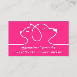 Cartão De Visita Logotipo da Linha Rosa Consulta Pet Cachorro Gato